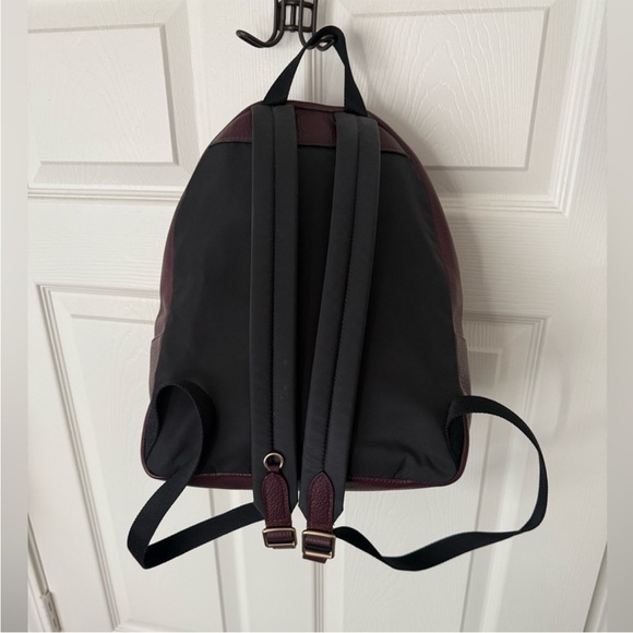 Coach Maroon Leather Backpack with Gold Accents - Picture 3 of 3